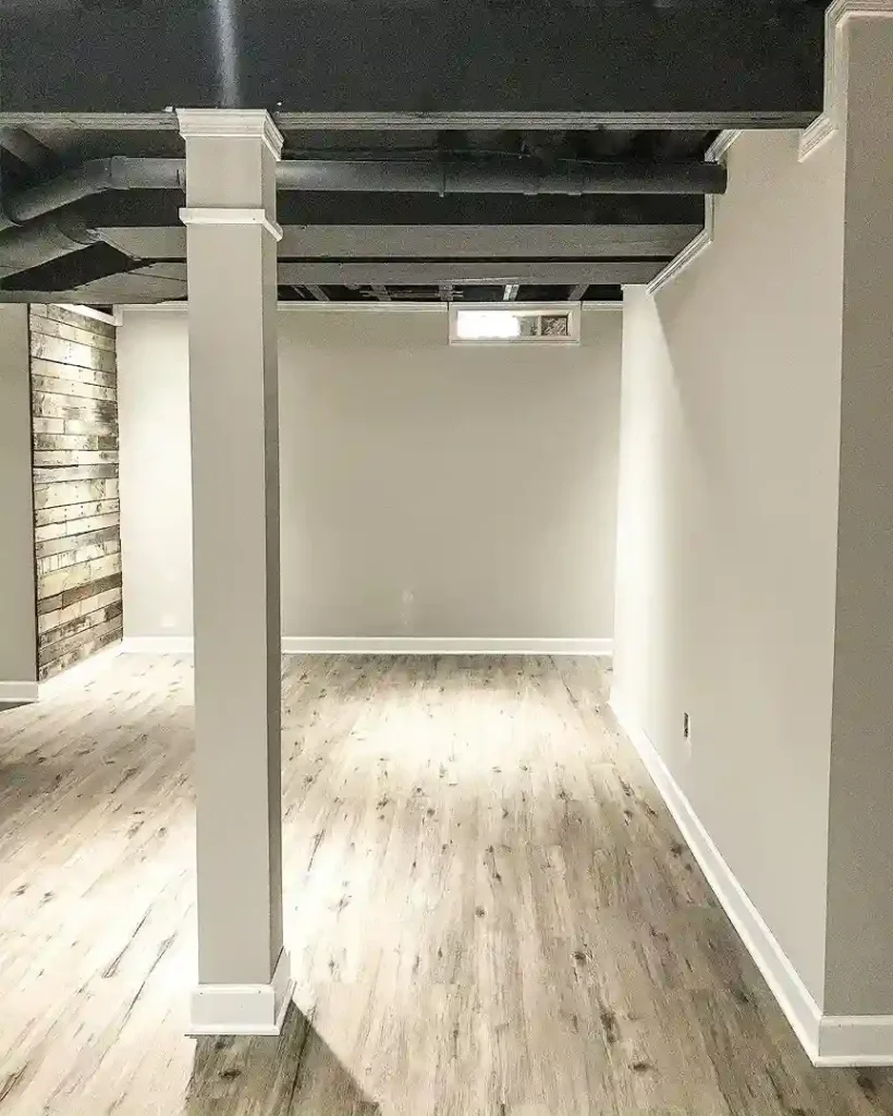 Painted Exposed Ceilings basement