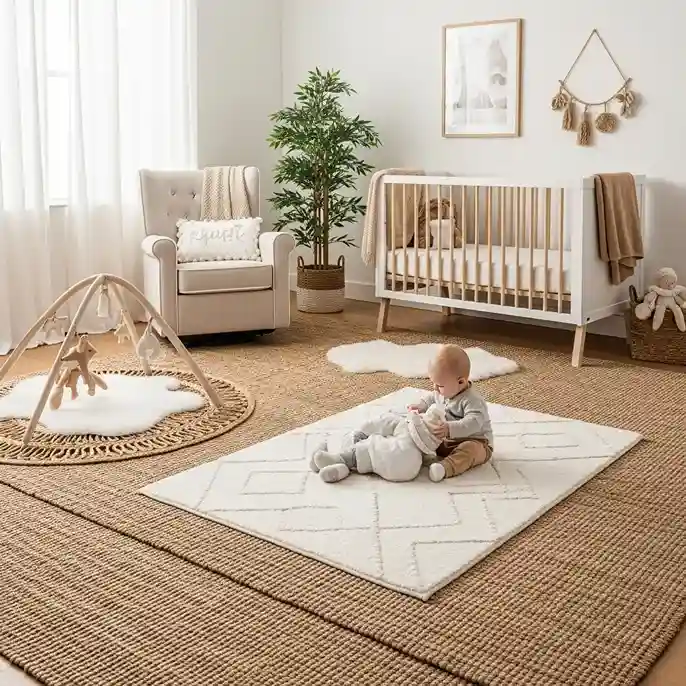 woodland nursery Layered Rugs
