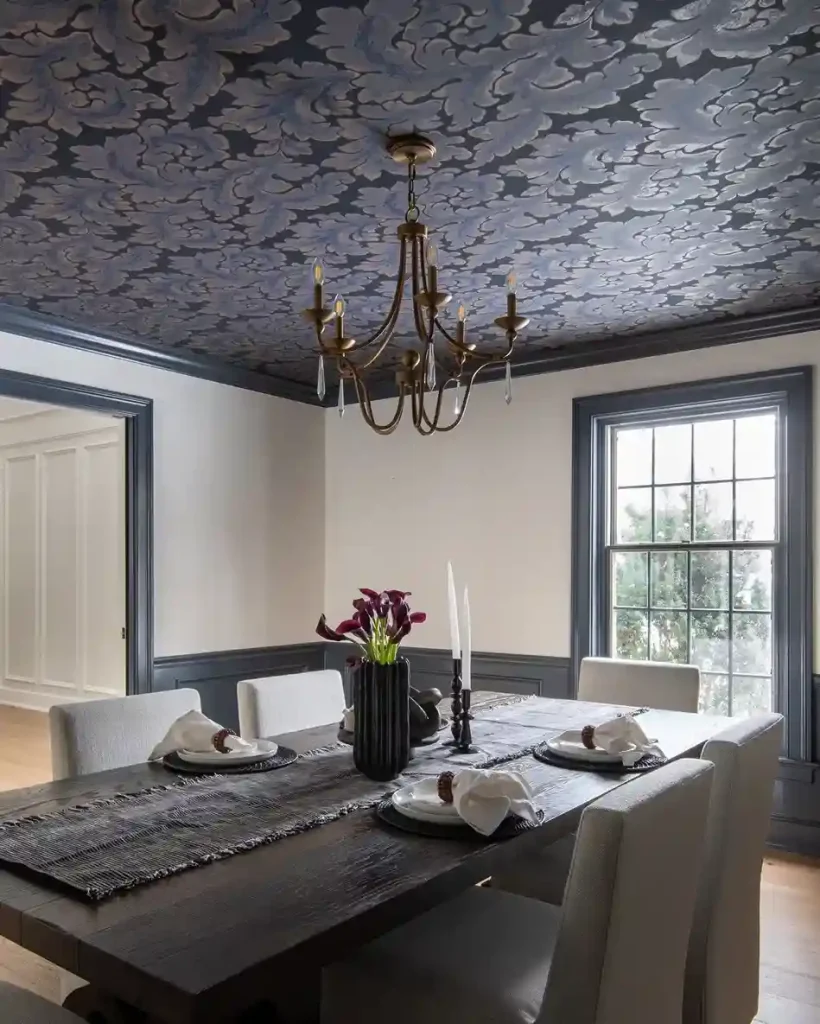 Ceiling Wallpaper Classic Navy Blue
