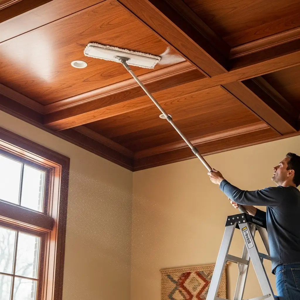 wood ceiling Regular Dusting and Cleaning