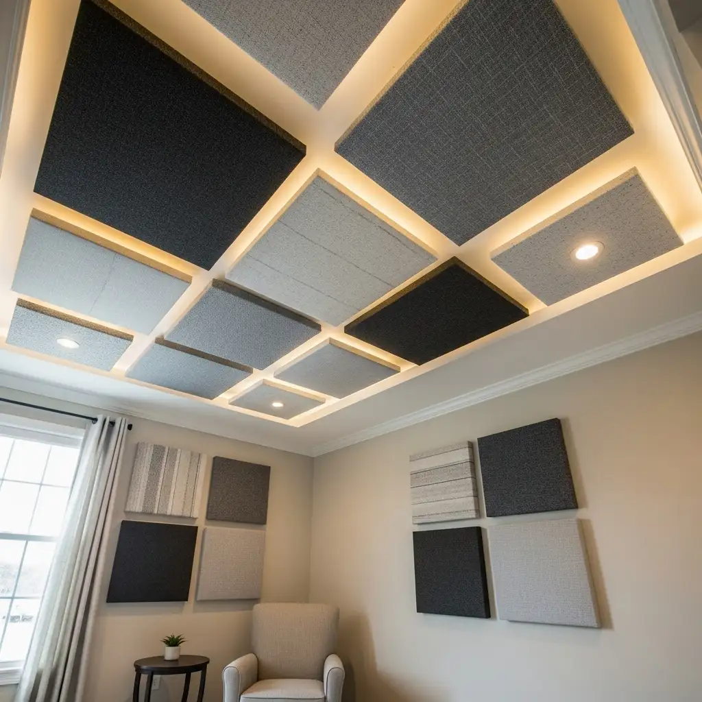 diy Ceiling Fabric Tiles