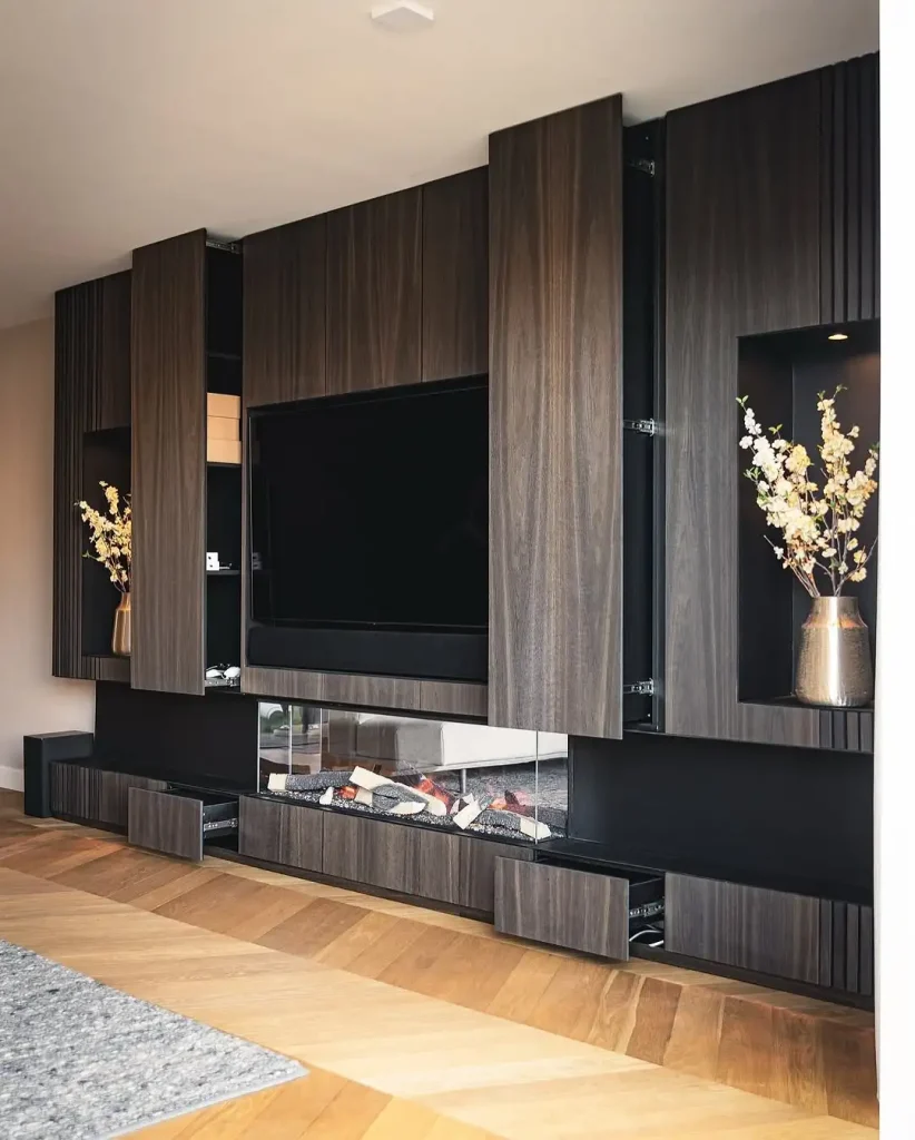 wood wall Conceals Wiring and Equipment