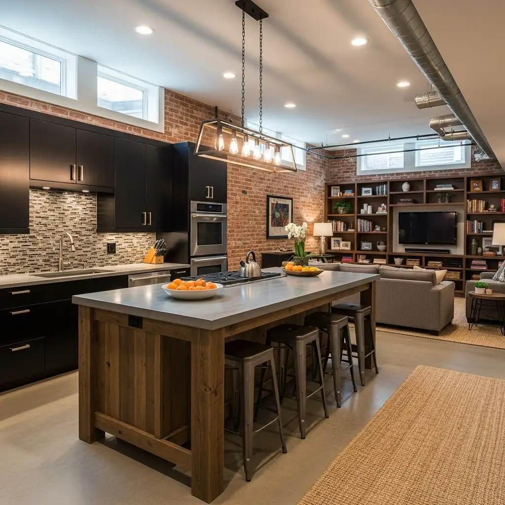 Open-Concept Kitchen and Living