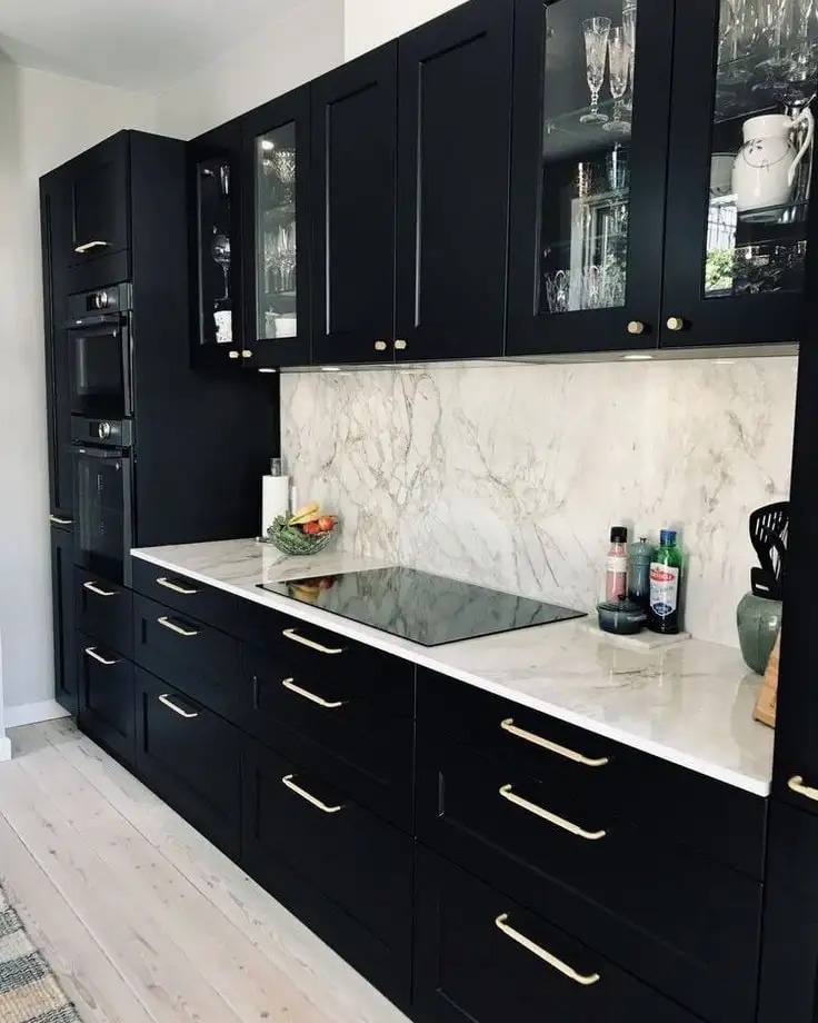 Sleek Black Cabinets