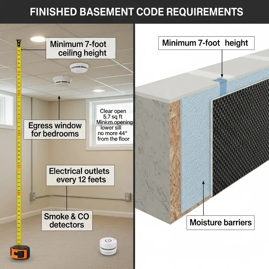 finished basement Building Code Requirements