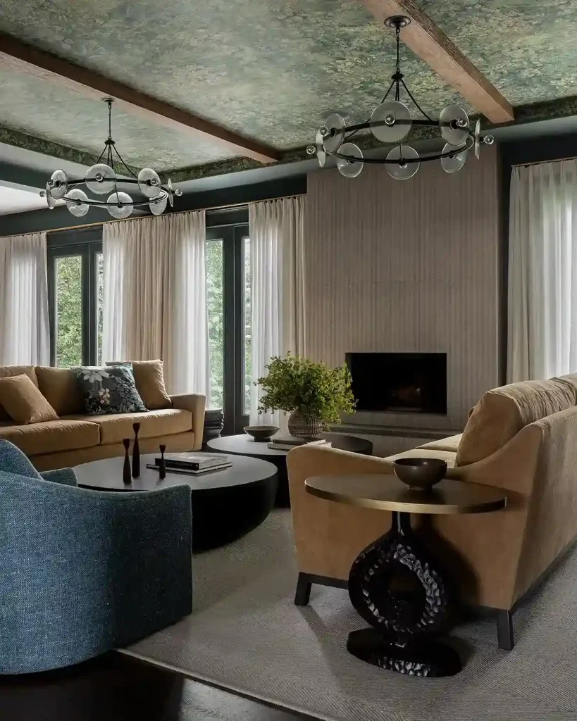 Ceiling Wallpaper Floral Garden Overhead