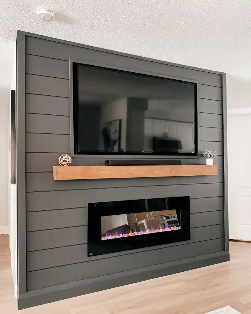 Horizontal Shiplap TV Wall