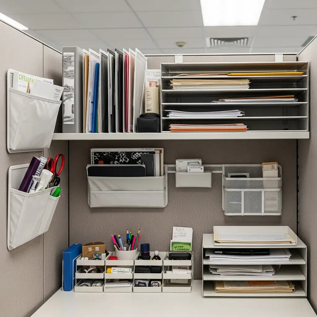 office cubicle Storage Maximization