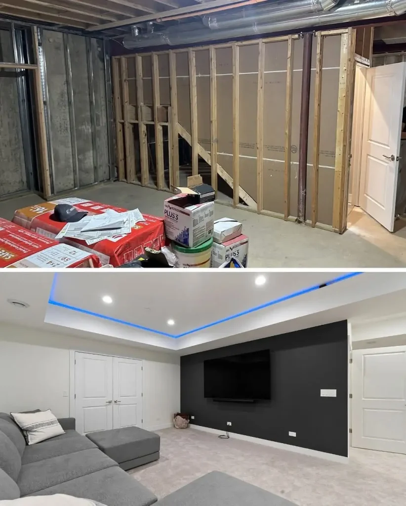 unfinished basements wall