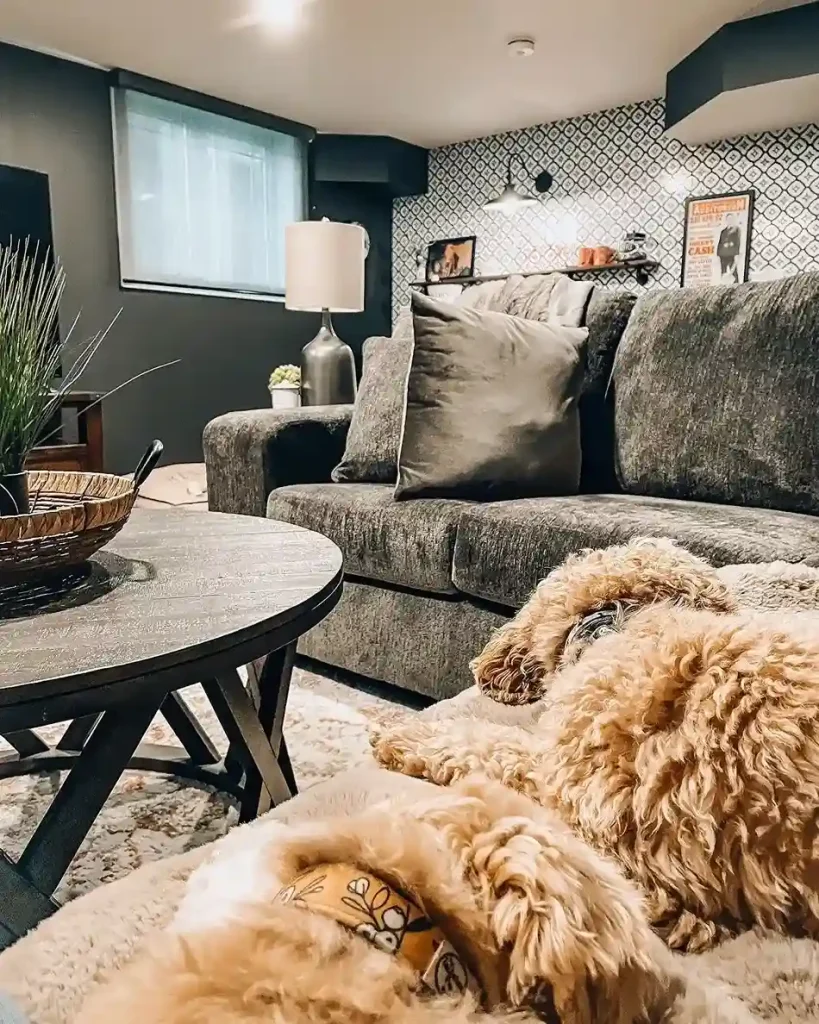 Bold Accent Wall basement living room