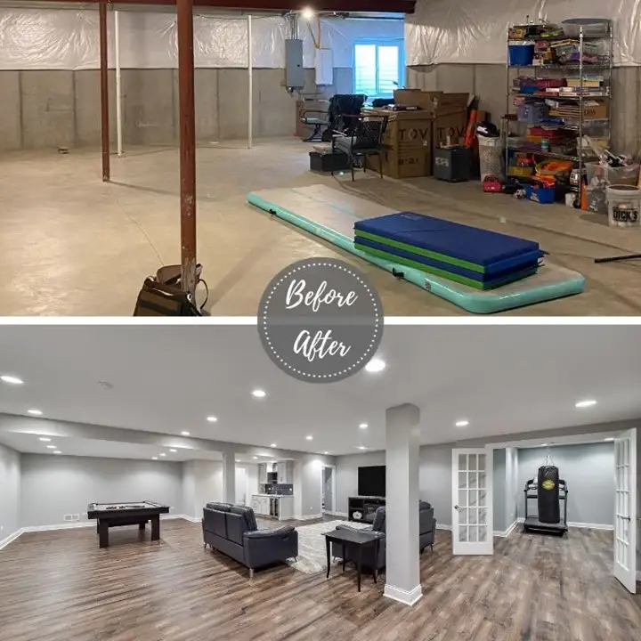 unfinished basements to finished