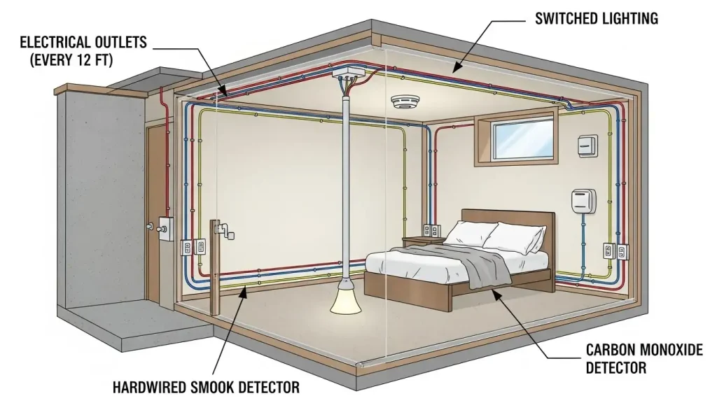 bedroom basement Electrical and Safety Requirements