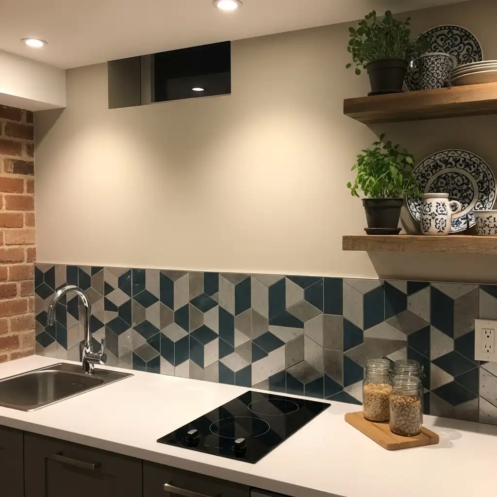Basement Kitchenette Backsplash and Wall Treatments